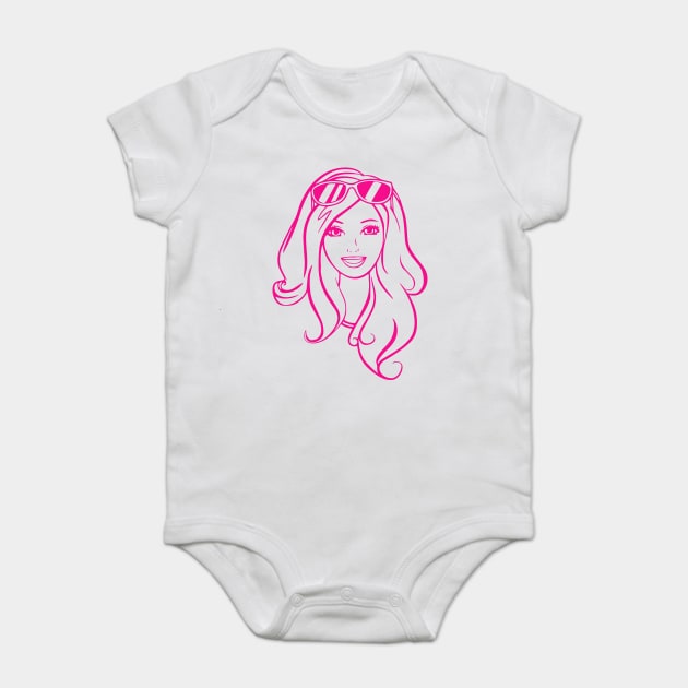 Pink B Face Baby Bodysuit by Darksavage